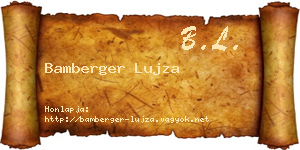 Bamberger Lujza névjegykártya